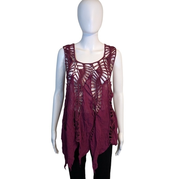 Purple Crochet Casual Tank Top Size M/L - Picture 1 of 2